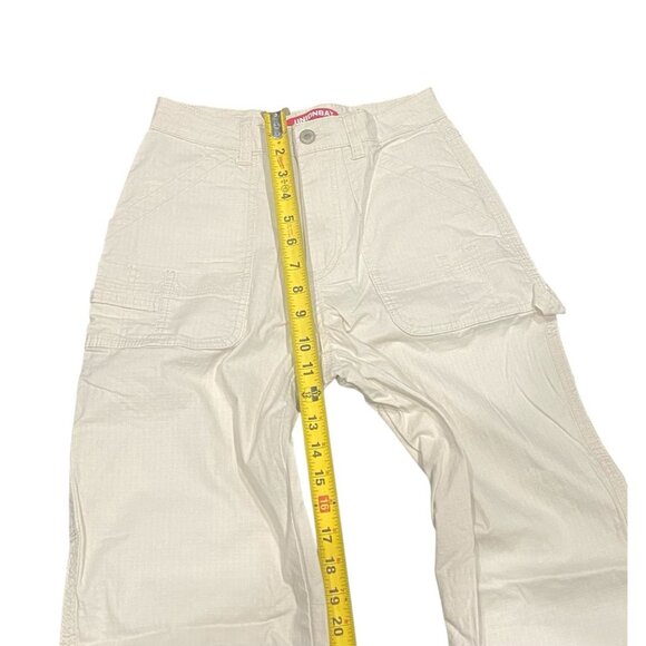 Union Bay Womens 0/24 Cream Relaxed Fit Straight Carpenter Style Cargo Pants Y2K - Picture 5 of 10